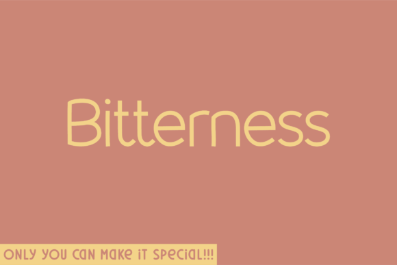 Bitterness: A Handwritten Typeface for Elegant Design