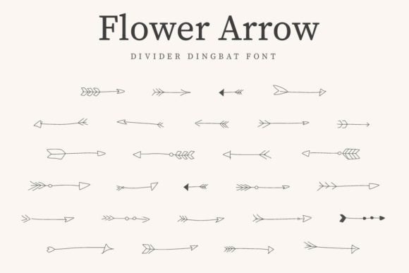Flower Arrow Font: Whimsical Design for Digital Marketing