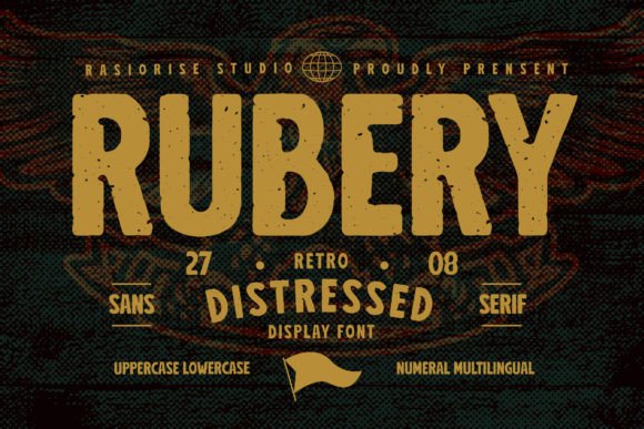 Rubery: A Distressed Sans Serif Font